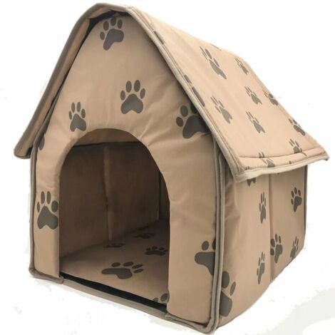 Chenil pour animaux de compagnie petite empreinte de pas maison pour animaux de compagnie matelas pliable pour animaux de compagnie chenil chenil fournitures pour animaux de compagnie (marron 47 × 49
