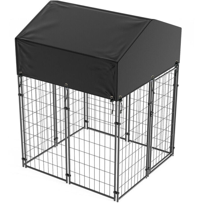 Bingo Paw - Chenil pour Chien Éxterieur Cage Chein xxl Enclos pour Chiens Parc en Métal avec Toit Tissu Oxford - xs - 126.5x119.5x134CM