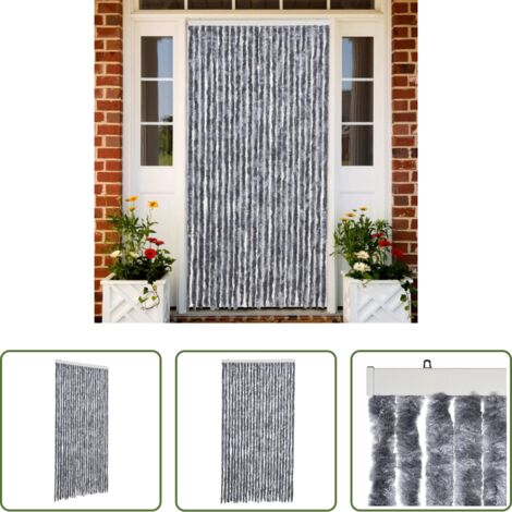 Chenilla -  Cortina antimoscas chenilla plateado 100x230 cm