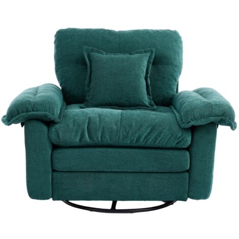 Chenille-360°-Drehfunktion-Sitzsessel im Oversized-Format für Lesen – Bequemer Akzentstuhl mit Unterstützungskissen, Polstermöbel Einzelsofa für Schlafzimmer, Wohnzimmer und Kinderzimmer