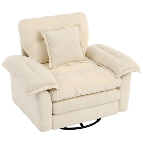 Chenille-360°-Drehfunktion-Sitzsessel im Oversized-Format für Lesen – Bequemer Akzentstuhl mit Unterstützungskissen, Polstermöbel Einzelsofa für Schlafzimmer, Wohnzimmer und Kinderzimmer