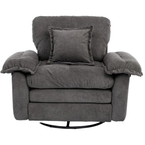 Chenille-360°-Drehfunktion-Sitzsessel im Oversized-Format für Lesen – Bequemer Akzentstuhl mit Unterstützungskissen, Polstermöbel Einzelsofa für Schlafzimmer, Wohnzimmer und Kinderzimmer