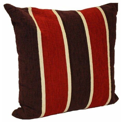 Chenille aubergine striped cushion cover 45x45cm