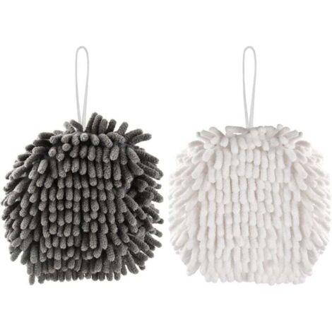 Chenille-Handtuch, weiches und flauschiges Mikrofaser-Handtuch, kleines, saugfähiges und schnelltrocknendes Handtuch zum Aufhängen für Küche, Bad und WC