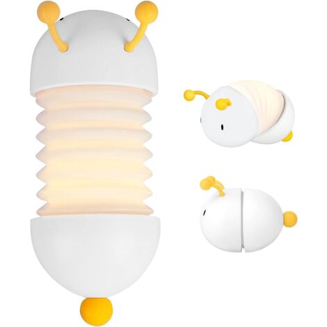 Chenille mignonnedirigéVeilleuse, veilleuse portable pour chambre de bébé, aimantée