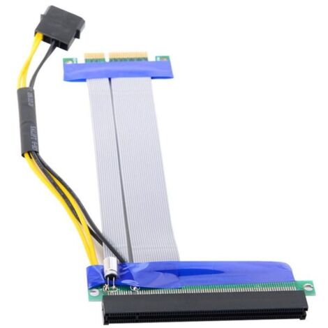 Chenyang - EP-005-CY - Carte PCI-E Express 4x a 16x avec carte de montage avec cable d\'alimentation 4 broches PCI Express 4x