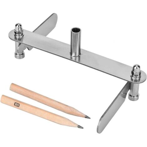Chercheur de centre, jauge de positionnement de marquage de travail du bois en acier inoxydable outil de centrage de marqueur de centre de bois(40-100MM)