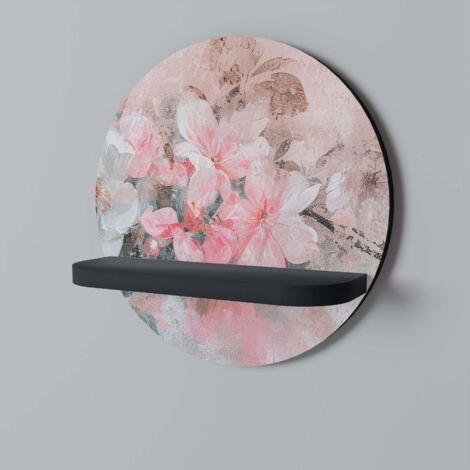 CHERRY BLOSSOM Rundes Regal Schwarz