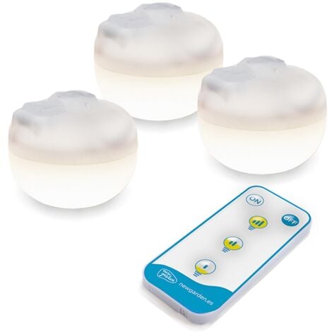 NEWGARDEN CHERRY MINI Pack 3 Ampoule LED avec batterie rechargeable et télécommande. 350 lumens de lumière chaude