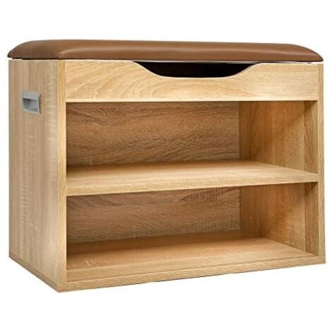main image of "Cherry Tree Furniture 2-Level Shoe Rack Bench Storage 60 x 30 x 45 cm"