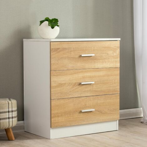 Cherry Tree Furniture 3 Drawer Cabinet Chest Of Drawers In Oak