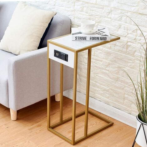main image of "ANTON Living Room Side Table, Sofa Table, End Table/w USB Ports & Power Outlet"