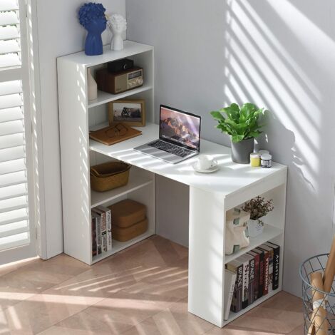 main image of "Cherry Tree Furniture BERGEN Computer Desk Home Office Desk with Shelving White"