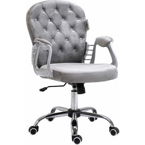 Chesterfield Diamante Button Swivel Chair with Chrome Feet