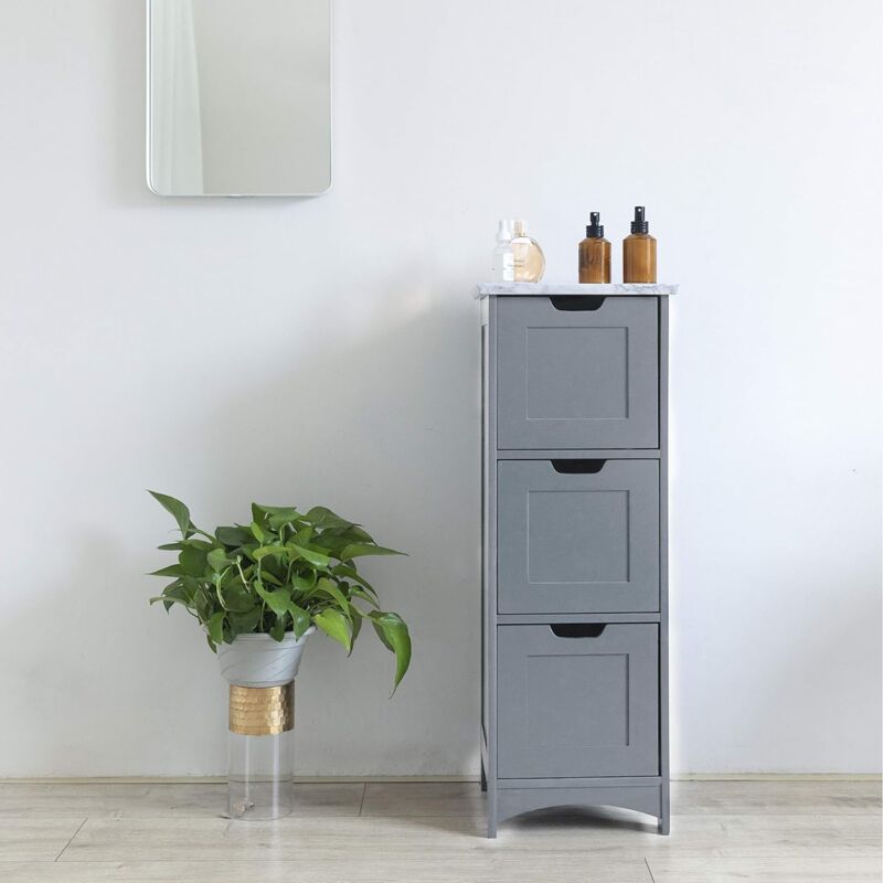 Cherry Tree Furniture Free Standing Wooden 3 Drawer Bathroom