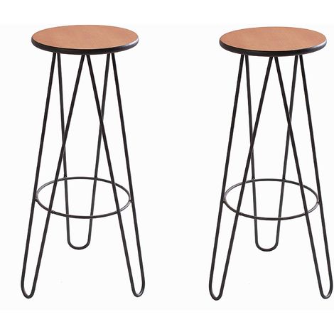 Solid Wood Veneer /& Hairpin Legs Bar Table Kitchen Bistro Set Cherry Tree Furniture Korla 3-Piece Bar Set