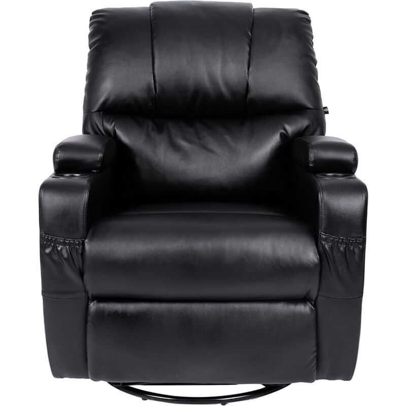 Cherry Tree Furniture Luxury Leather Swivel Recliner Armchair Sofa With Cup Holder Mre002black - Leather Recliner With Cup Holders Cherry Tree Furniture Luxury Leather Swivel Recliner Armchair Sofa With Cup Holder Mre002black - Leather Recliner With Cup Holders