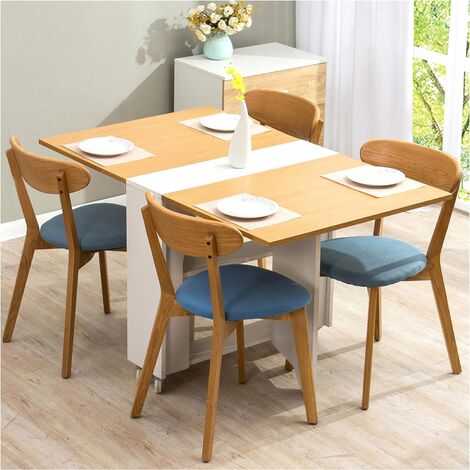 Cherry Tree Furniture Oak White Colour Folding Expandable 2 4 Seater Dining Table With Gateleg Noa03 Oak