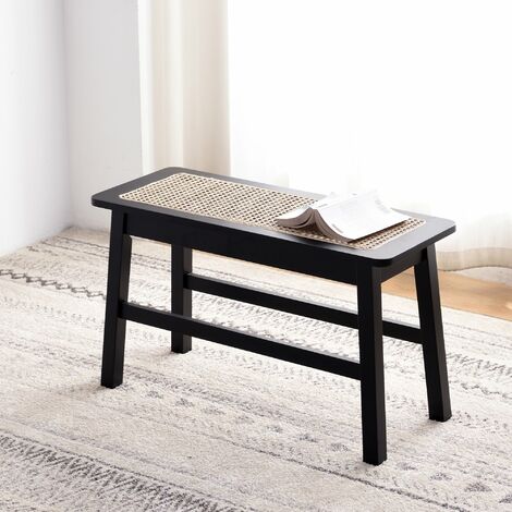 main image of "Cherry Tree Furniture Pembroke Rattan Seat Solid Wood Bench"