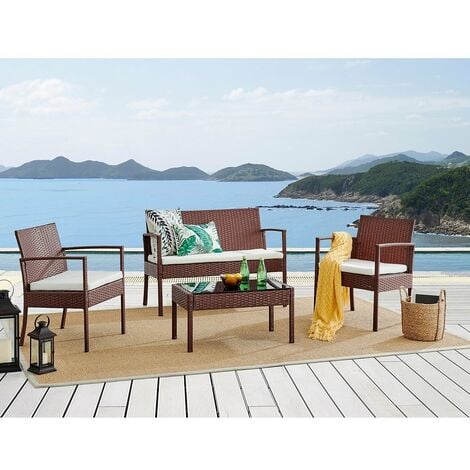 Cherry Tree Furniture Polperro 4 Seater Rattan Effect Sofa Set