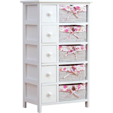 Cherry Tree Furniture White 5 Layer Cabinet Drawer Chest With