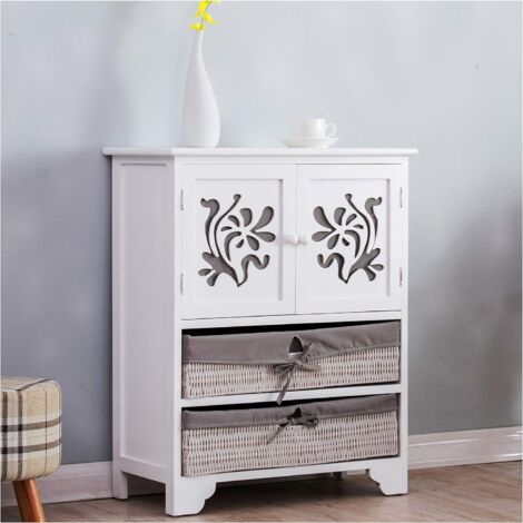 Cherry Tree Furniture White Paulownia Wood Sideboard Drawer Chest