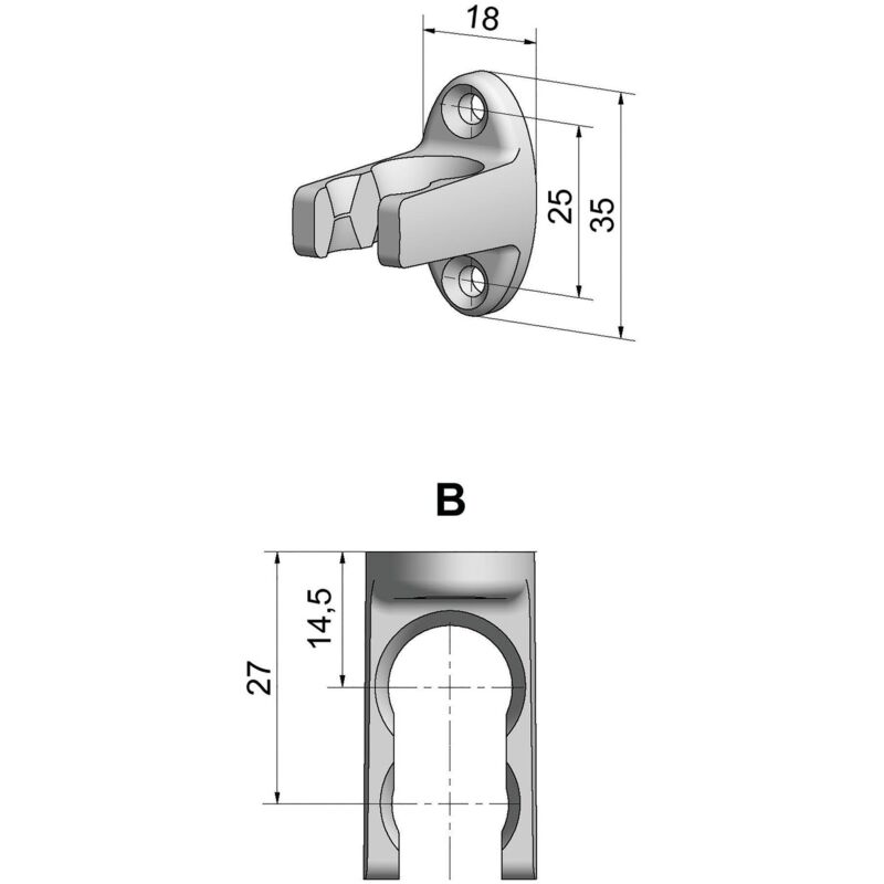 Cherubini Handkurbelclip weiß RAL 9016 für Rollladen
