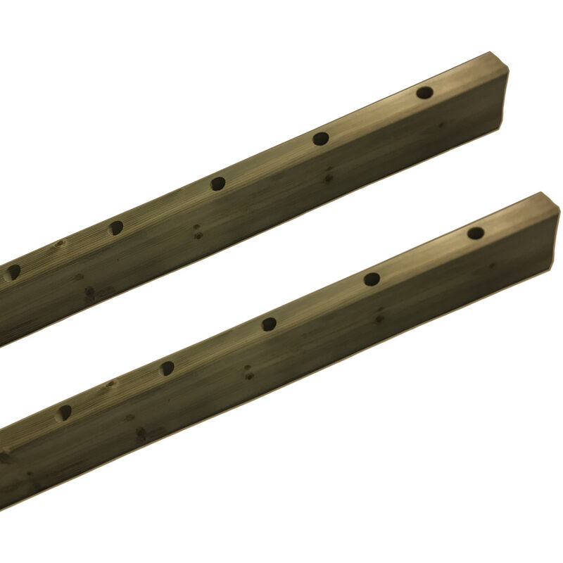 Cheshire Mouldings - 17mm Pre-Drilled Easy-Fix Pine Decking Rails for Steel Decking Spindles - 1800mm x 84mm x 36mm (2 Pack)