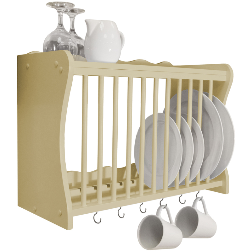 Cheshunt Wall Mounted Kitchen Plate Cup Storage Rack With