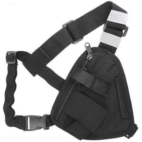 Chest Harnais Pour Radio, Gilet Portable Sac De Poitrine Noir Avec Sangle Rglable Compatible Avec Baofeng Motorola Uniden Kenwood Icom Walkie Tal