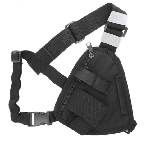 Chest Harnais pour Radio Gilet Portable Sac Poitrine Noir avec Sangle Réglable Compatible avec Motorola talkie Walkie Baofeng Léger et Durable Idéal pour les Activités en Plein Air