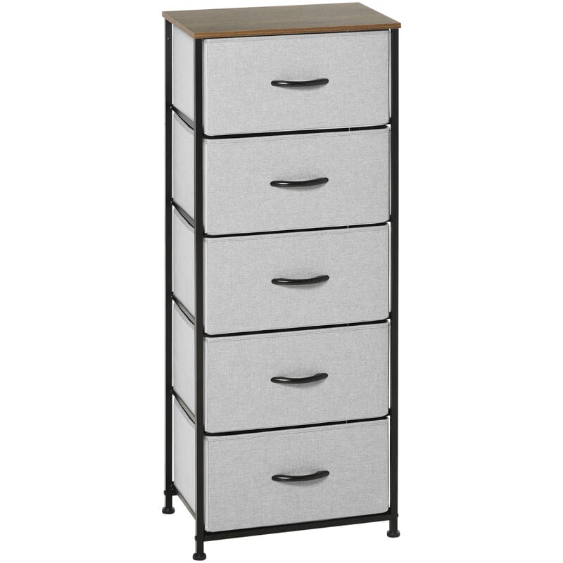 Chest of Drawers Cloth Organizer with Fabric Drawers Steel Frame for Bedroom 116H x 45W x 30Dcm