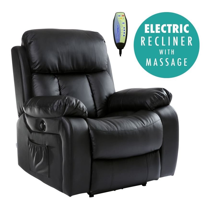 Chester Black Automatic Leather Recliner Chair