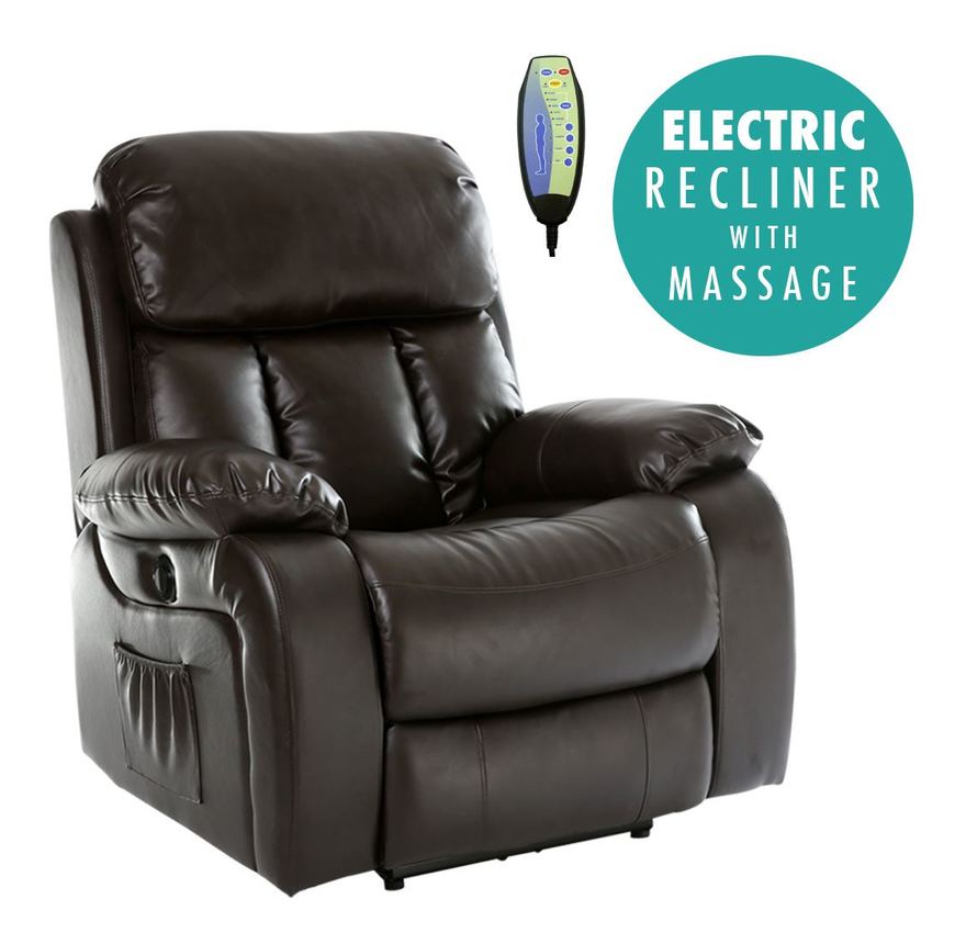 Chester Brown Automatic Leather Recliner Chair
