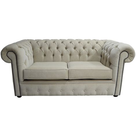 main image of "Chesterfield 2 Seater Settee Pimlico Natural Fabric Sofa Offer"