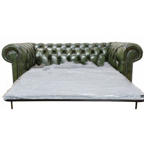 main image of "Chesterfield 3 Seater Settee Sofa Bed Antique Green"