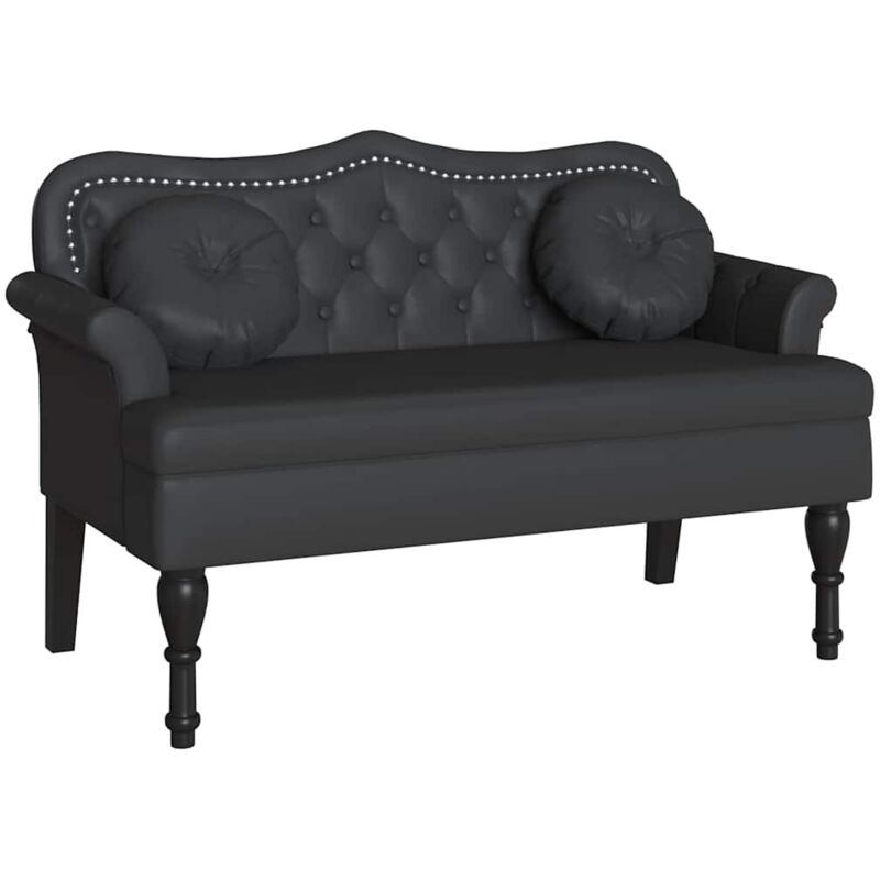 Chesterfield Bench Black 120.5 X 65 X 75 Cm Faux Leather Vidaxl