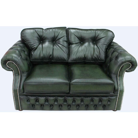 Chesterfield Era 2 Seater Settee Traditional Chesterfield Sofa Antique Green leather
