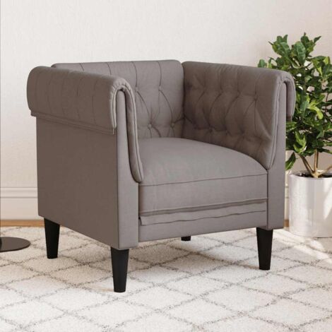 Chesterfield-Sessel Taupe Stoff vidaXL