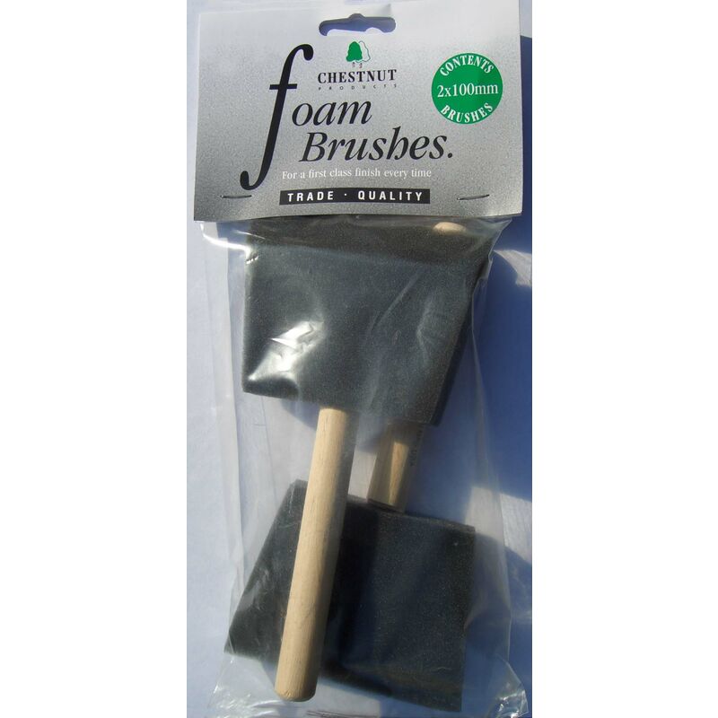 Chestnut products FB100 Woodworking Foam Brushes 100mm, Pack of 2