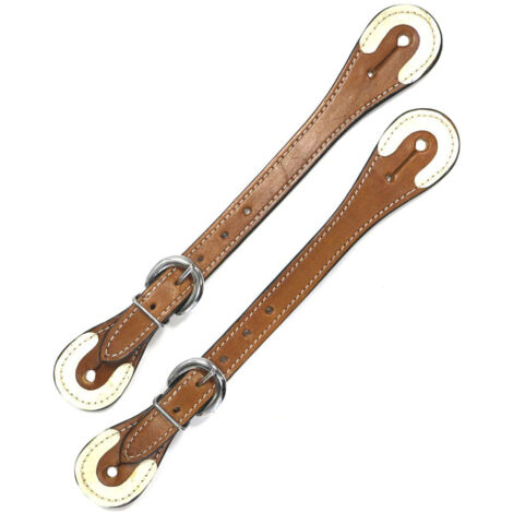 Chestnut Rosso - Courroies en cuir pour éperons avec inserts latins