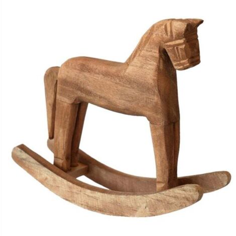 Cheval À Bascule Vintage En Bois Sculpté Avec Animaux Décorés