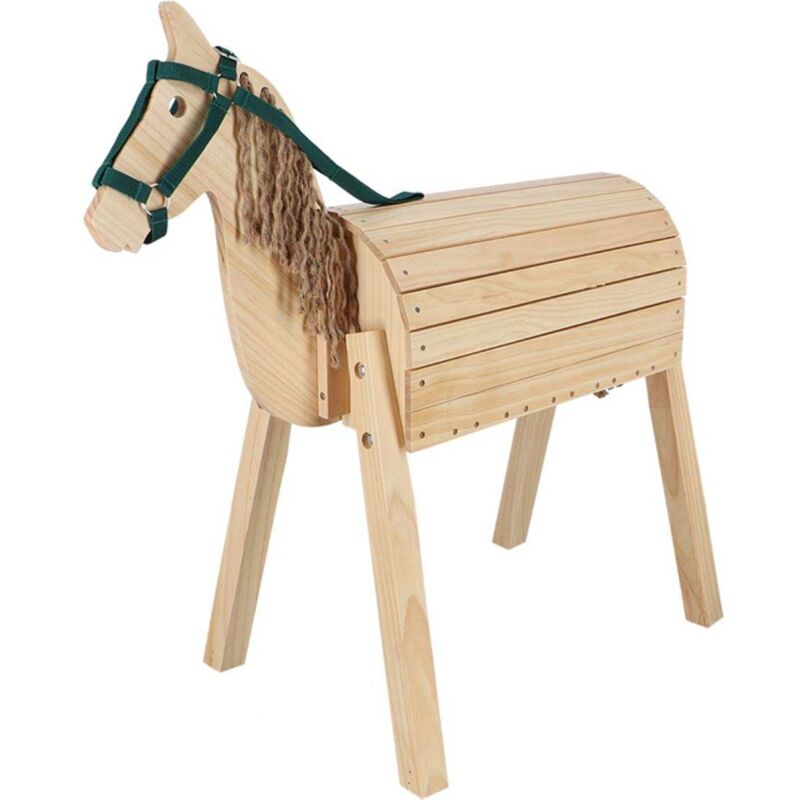 Esschert Design - Cheval de jardin Enfant en bois Tête pivotante 100cm
