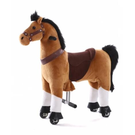 BERGHOFF Cheval d’équitation à Roues - Petit - 3 à 6 ans - Jouet à Bascule - Brun