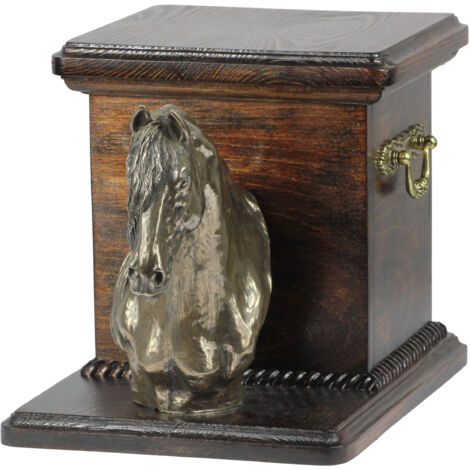 Cheval Frison I - Urne pour cendres de cheval avec statuette, urne élégante pour un cheval, urne unique avec un buste de cheval par Art-Dog