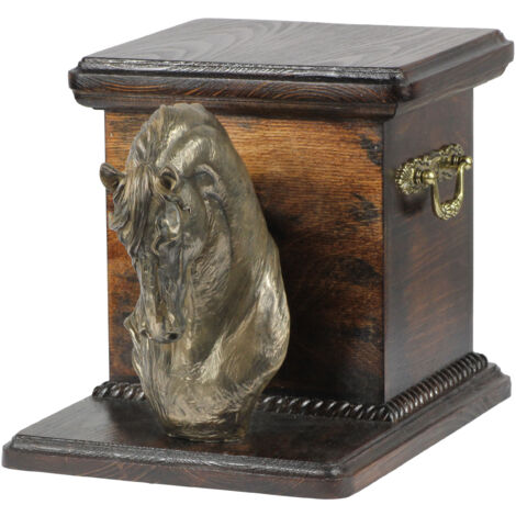 Cheval frison - urne pour cendres de cheval avec statuette, urne élégante pour un cheval, urne unique avec un buste de cheval par Art-Dog