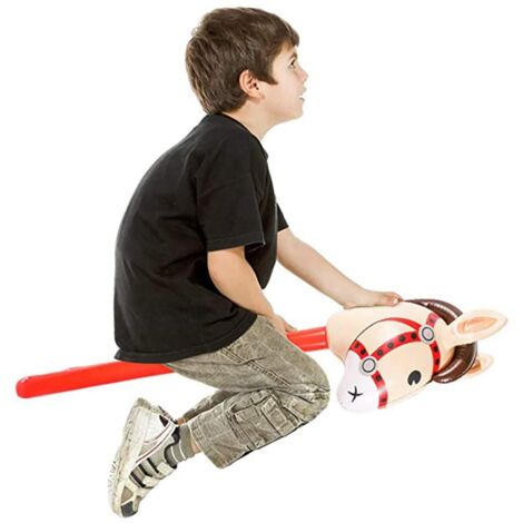 Cheval gonflable à bascule pour enfants, décoration de fête sur le thème équitation
