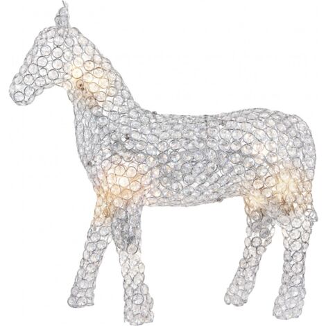 Cheval moderne petit chrome K9 cristaux clairs