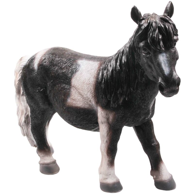 Farmwood Animals - Cheval noir en résine 51 x 16 x 40 cm