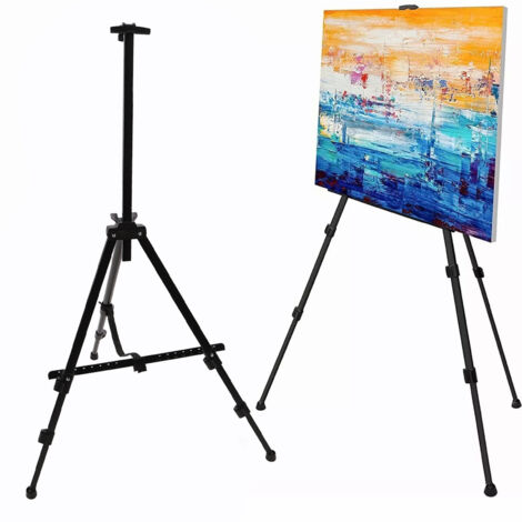 Chevalet Artiste avec Planche Support Dessin Noir [Easel Artistique] [Établi Peinture] Folding Tripod Ferroalloy Stable Portable Carrying Bag Height 158cm